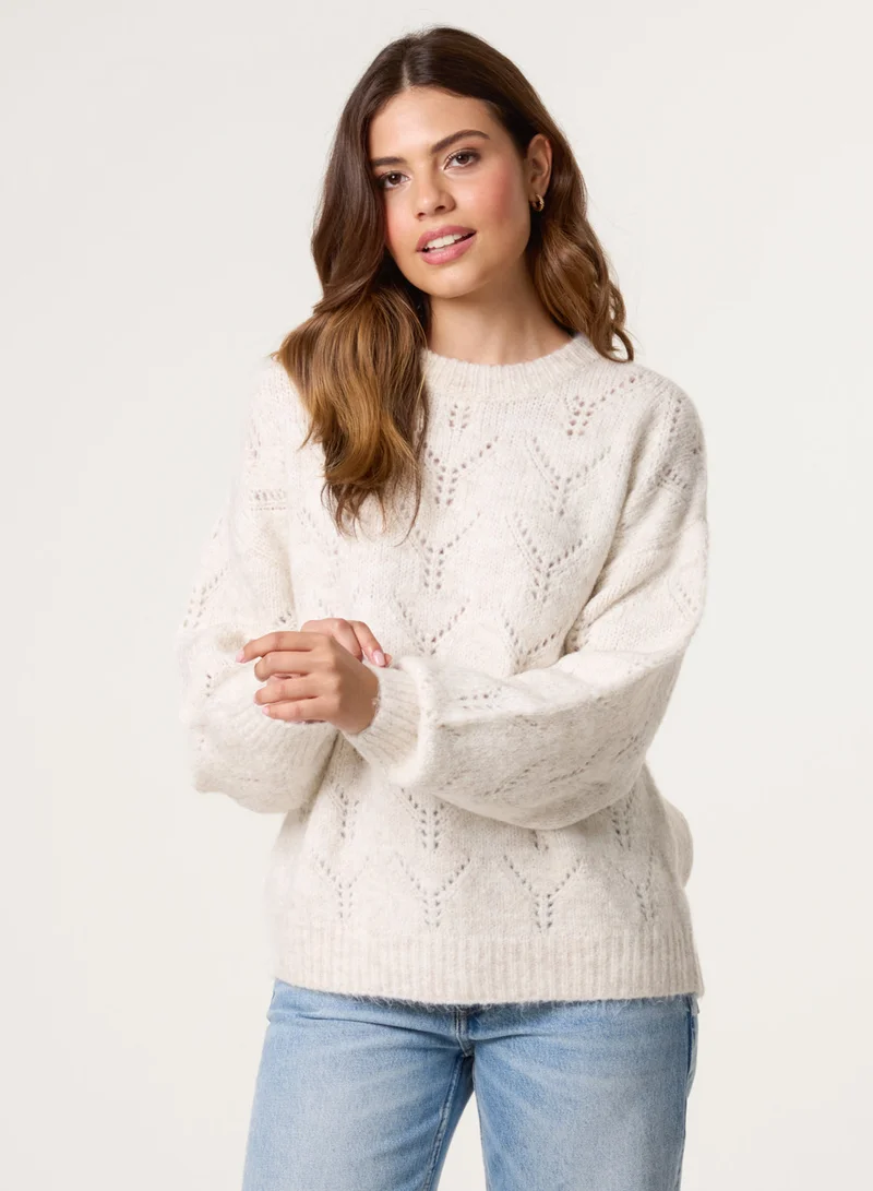 Blue Vanilla Stitch Detail Jumper