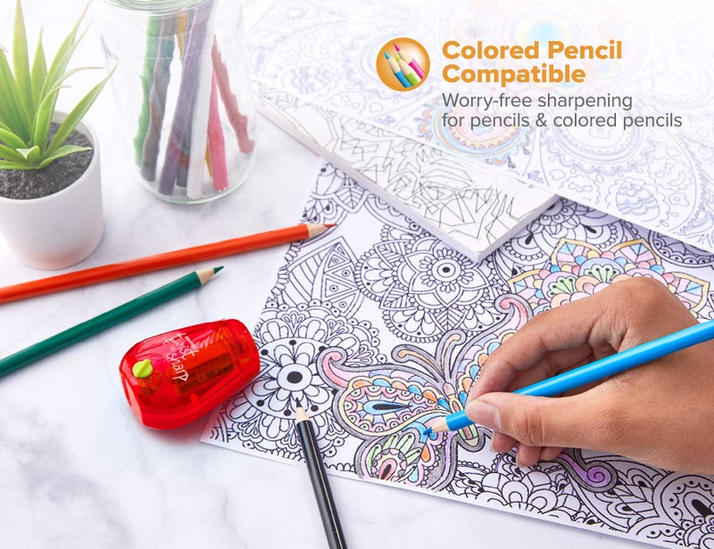 Bostitch Office Twist-N-Sharp Manual Pencil Sharpener, 3-Pack with 12 Colored Pencils for Kids Activities or Adult Coloring - Image 3