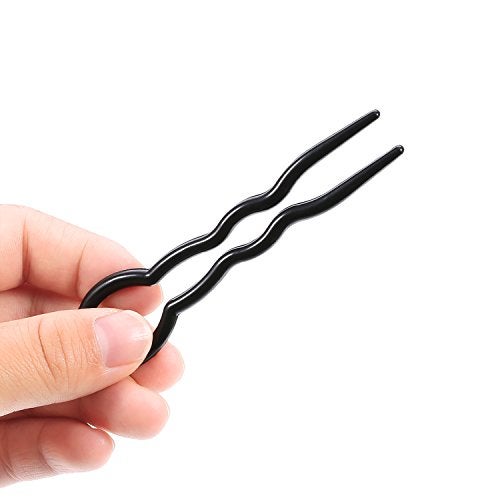 Bememo 20 Pcs Grip Hair Pins for Thick Hair U Shaped Pin French Simple Fast Spiral Braid Twist Styling Clip Pin for Lady Women, Wedding Bridal Hairstyles, Black and Brown - Image 4