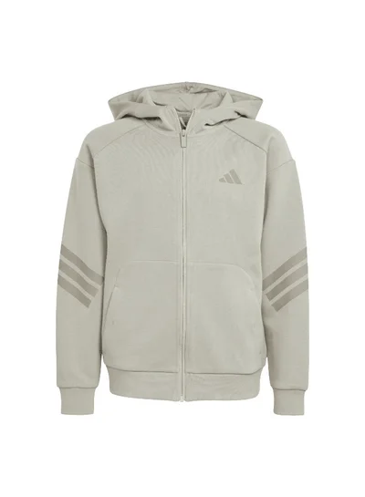 adidas future icons 3 stripes full zip track unisex hooded top