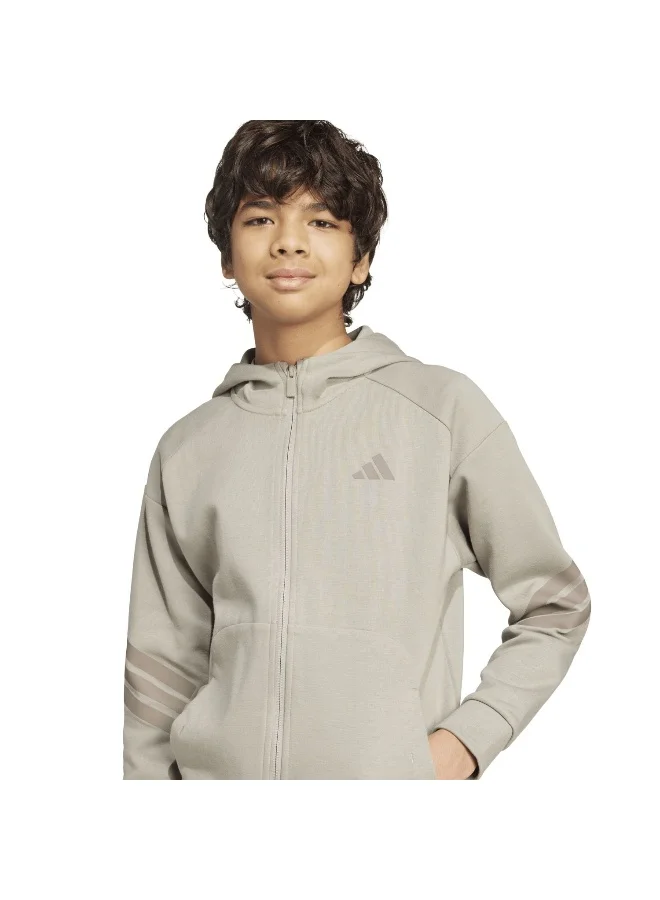 adidas future icons 3 stripes full zip track unisex hooded top