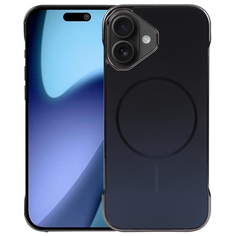 erorex For iPhone 17 Electroplating Frameless Frosted Anti-Glare PC MagSafe Phone Case(Black) - Image 1