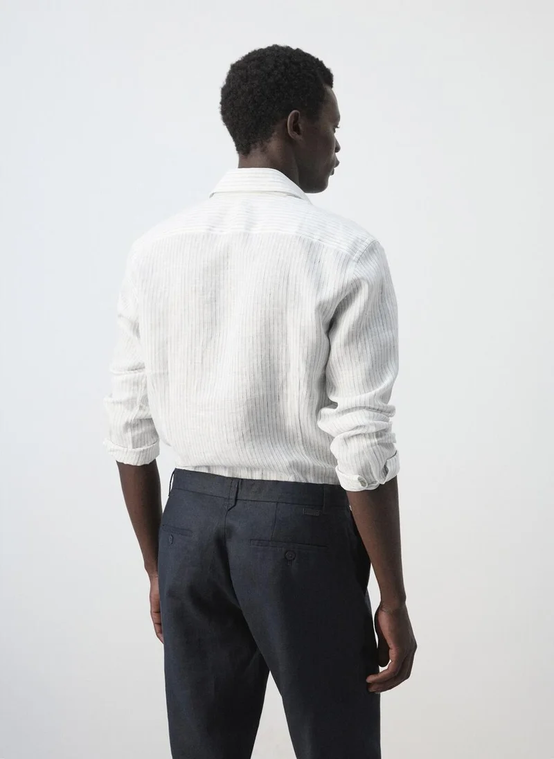 مانجو مان 100% Linen Slim-Fit Shirt