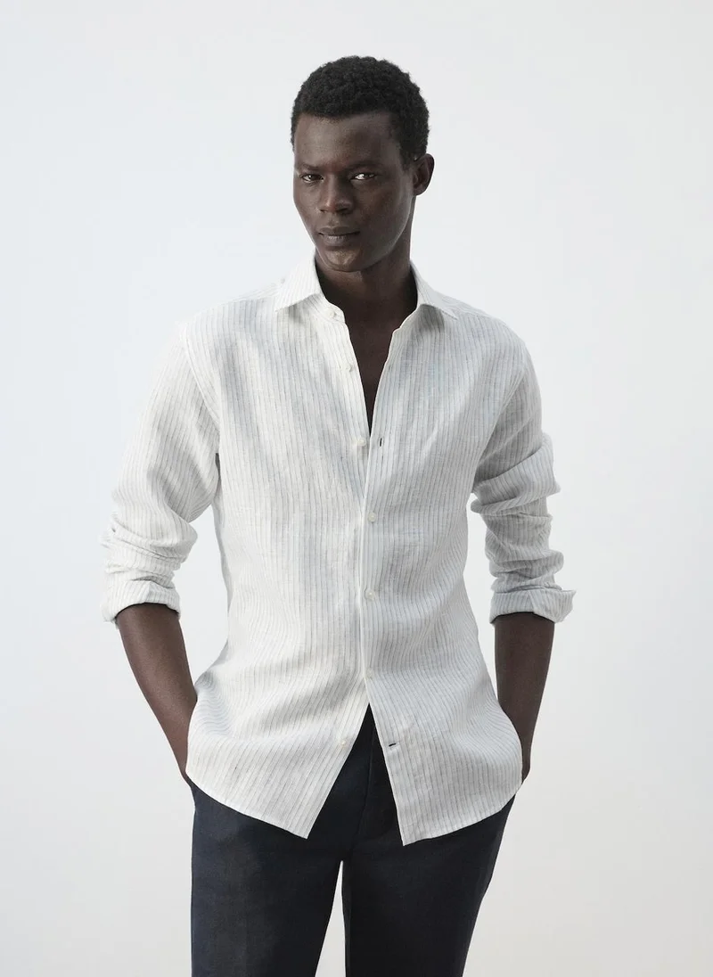 مانجو مان 100% Linen Slim-Fit Shirt