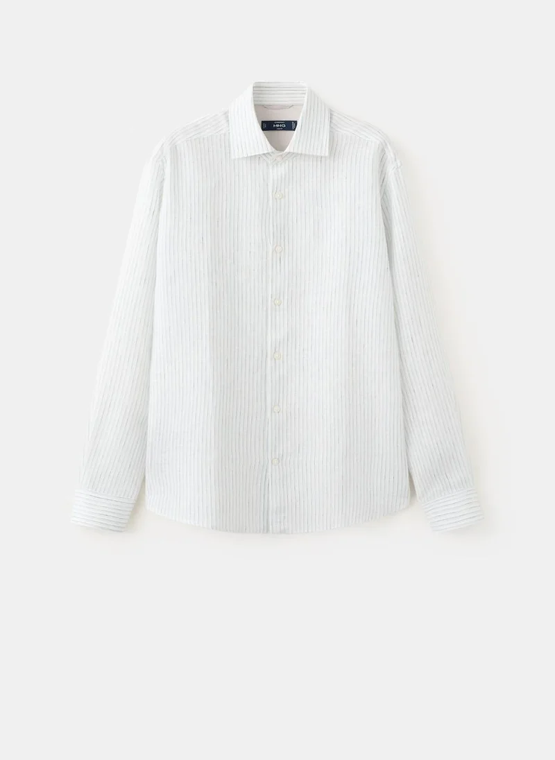 Mango Man 50-CELESTE 100% Linen Slim-Fit Shirt for Men | Best Price UAE