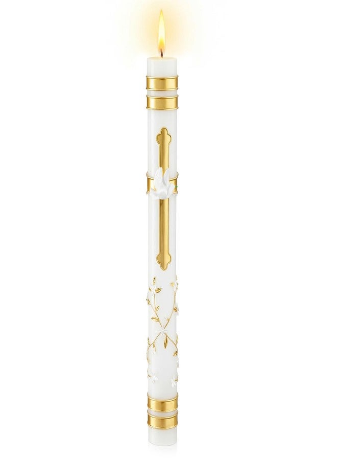 Conelist Sacramental Baptism Candle First Communion Candle Catholic Sacramental Confirmation Cross Palm Sunday Candles Velas para Bautizo Religious Prayer Candles for Church Baptismal Decor, 9.1'' - Image 1