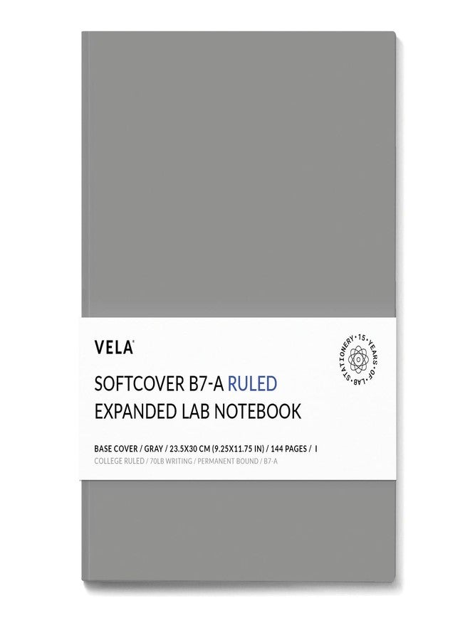 Vela Sciences Advanced B7-A Expanded Softcover Lab Notebook, 9.25 x 11.75 in (23.5 x 30 cm), 144 Pages, Permanent Bound, 70lb Heavyweight Paper (1-Pack, Ruled) - Image 1
