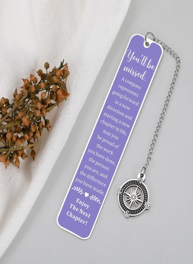 Delujouberst Retirement Bookmarks for Women Office Valentine Gift for Coworker Purple Bookmark Coworker Goodbye Gifts Farewell Going Away Gifts for Friends Work Team Boss Male Coworker Retired Gift for Woman - Image 2