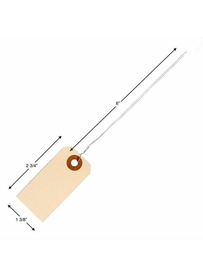EZDOM Manila Shipping Tags with Wire #1-2 3/4” x 1 3/8” - Box of 100 Paper Tags with Wire Ties Attached and Reinforced Hole, Small Pre-Wired Shipping Tags - Image 5