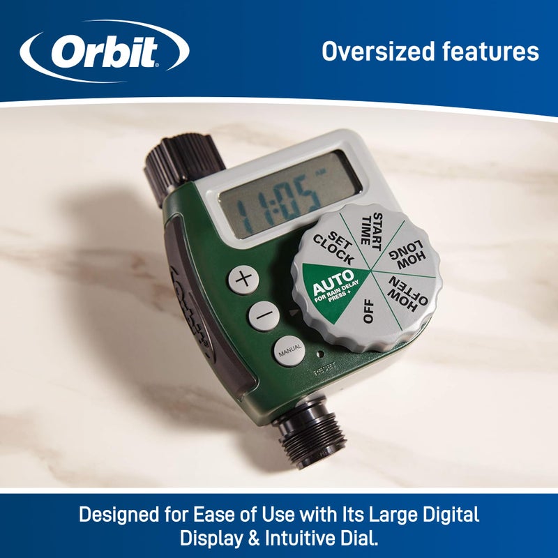 ORBIT مؤقت ري خرطوم بمدخل واحد Orbit 62061N، 1 مدخل، أخضر - Image 3