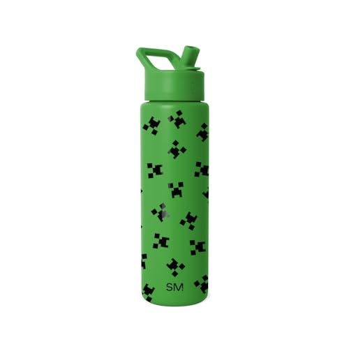 Simple Modern Summit Water Bottle with Straw Lid Minecraft 30oz Leak Proof Stainless Steel Insulated Cup Gifts for Men Minecraft Creeper - Image 1