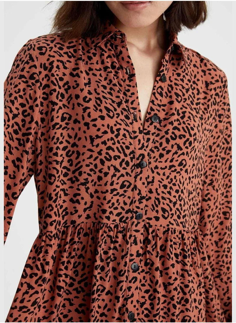 ديفاكتو Woman Tiered Long Sleeve Woven Dress