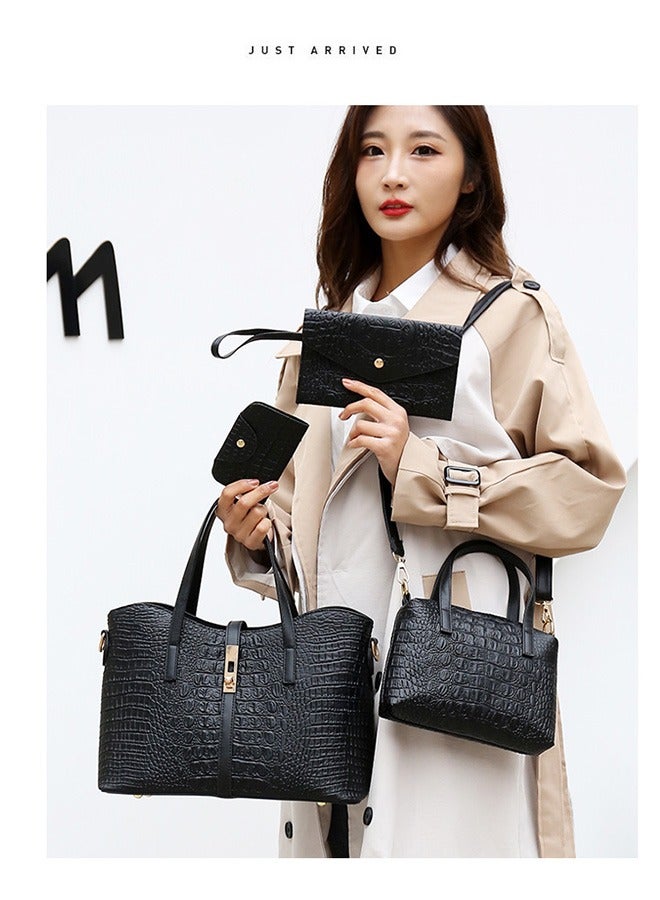 Korean style ladies crossbody shoulder bag four piece set - Image 3