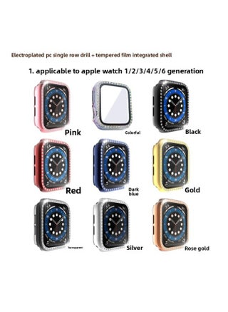 مناسبة لساعة أبل الواقية من الجيل Iwatch1/2/3/4/5/6 حافظة ماسية بصف واحد + طبقة مقسى - اللون: وردي - البعد الخارجي: 42 مم - pzsku/Z6BD88FB796016080ED88Z/45/1745335086/279b4028-0acc-401a-8ca5-dbd6a89bb872