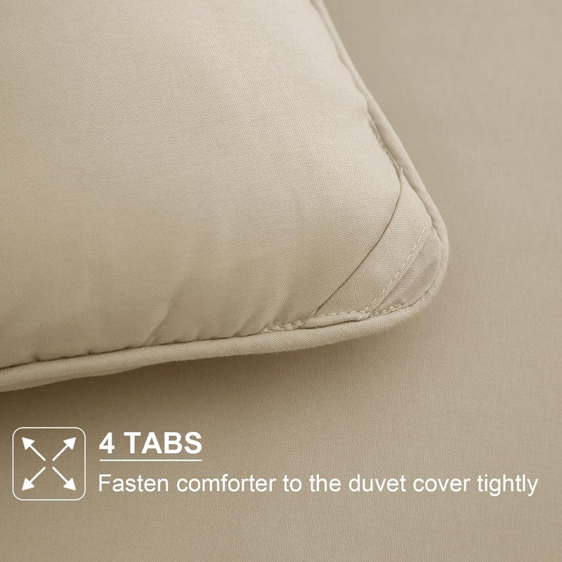 AMWAN Queen Size Quilted Comforter Set Khaki, 3 Pieces Queen Microfiber Bedding Sets, 1 Comforter with 2 Pillowcases, Soft Box Stitched Comforter Set Machine Washable Gifts for Women Men - Image 4