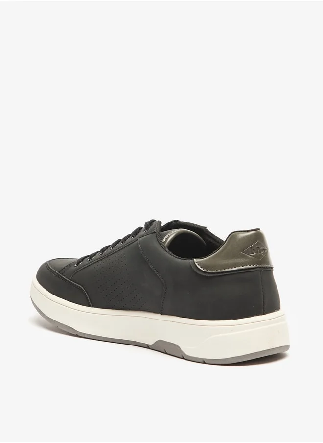 لي كوبر Men's Textured Sneakers with Lace-Up Closure