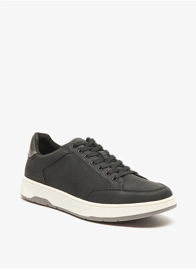 لي كوبر Men's Textured Sneakers with Lace-Up Closure