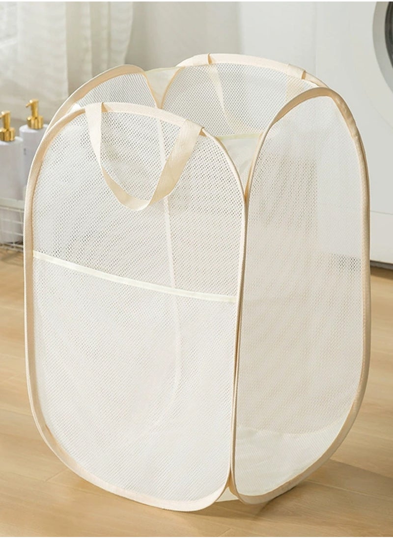 EZGOZ - Laundry Basket Clothes Hamper, Foldable Storage Basket,Collapsible Clothes Washing Laundry Hamper,Travel Hamper,Mesh Pop Up Laundry Hamper with Carry Handle,Toy storage bag-Vertical Version - Image 1