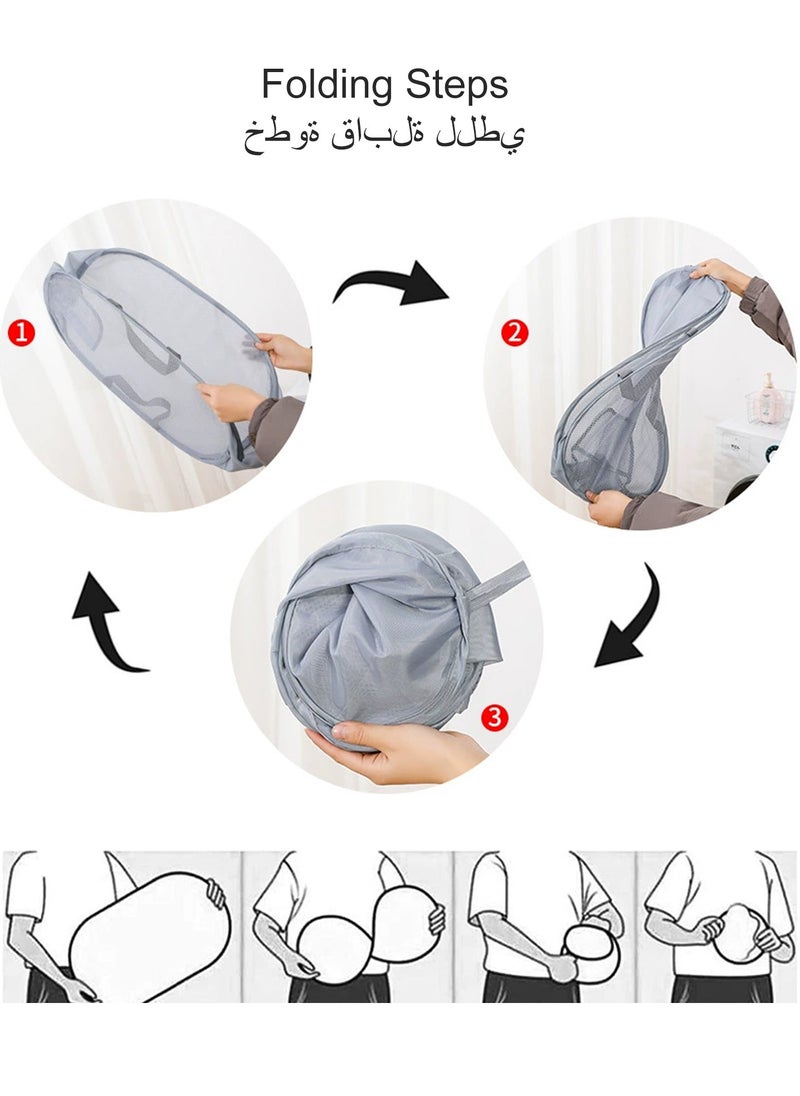 EZGOZ - Laundry Basket Clothes Hamper, Foldable Storage Basket,Collapsible Clothes Washing Laundry Hamper,Travel Hamper,Mesh Pop Up Laundry Hamper with Carry Handle,Toy storage bag-Vertical Version - Image 1