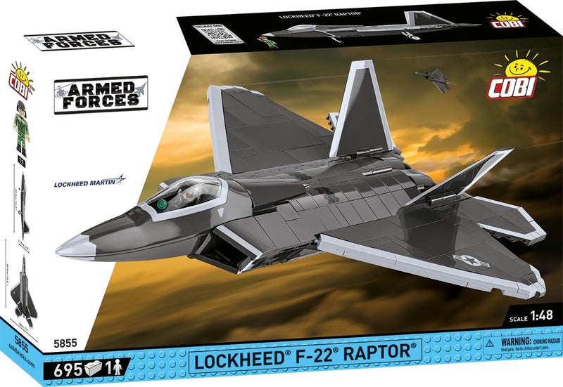 COBI Armed Forces Lockheed F-22 Raptor, Black & White - Image 2
