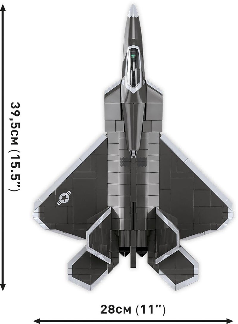 COBI Armed Forces Lockheed F-22 Raptor, Black & White - Image 3