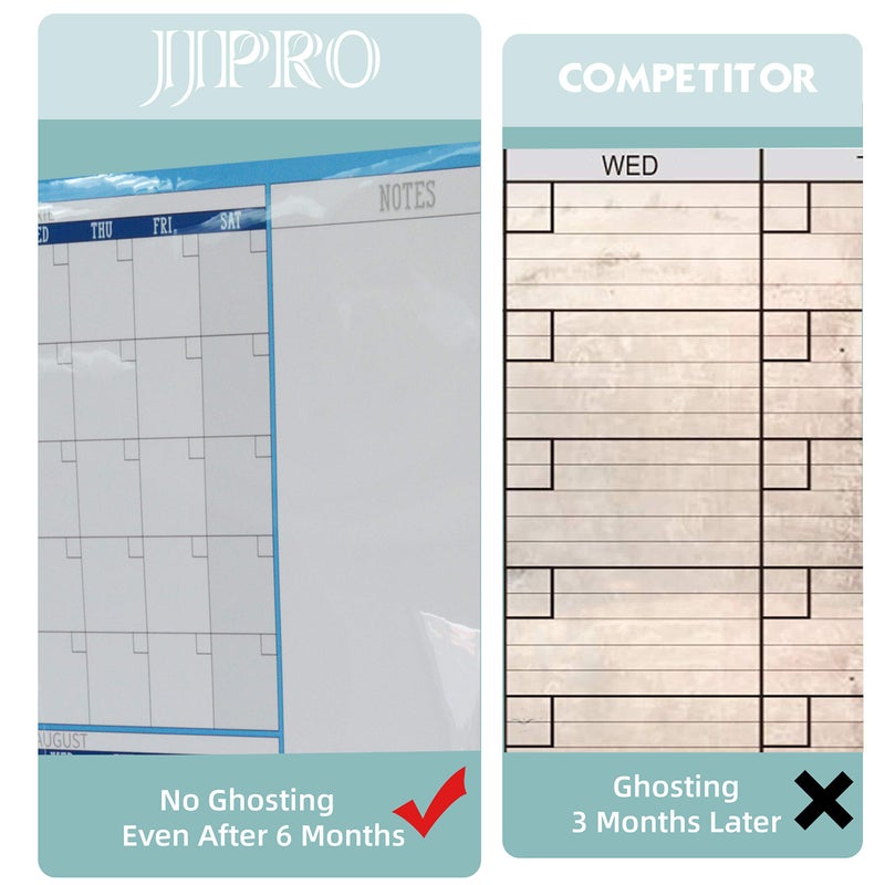 JJPRO تقويم حائط كبير قابل للمسح الجاف - 38" × 72" - تقويم سنوي فارغ قابل لإعادة الاستخدام - ملصق سنوي عملاق من السبورة البيضاء - تقويم مكتبي ضخم لمدة 12 شهرًا مُغلف - Image 5