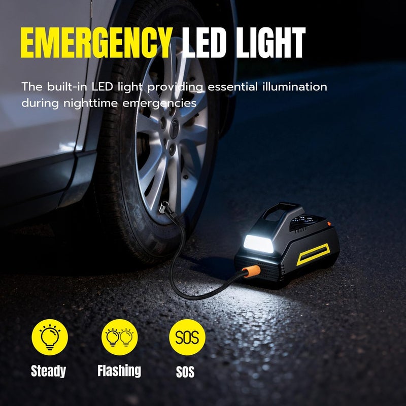 Mcbazel Dual Cylinder Wireless Car Tire Air Pump with Digital Display and LED Light - Image 5