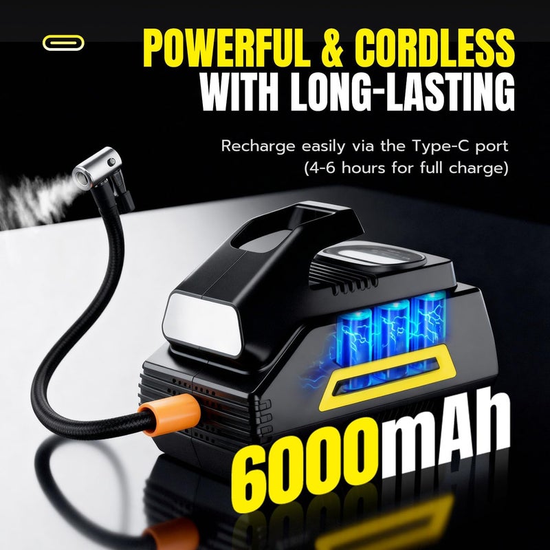 Mcbazel Dual Cylinder Wireless Car Tire Air Pump with Digital Display and LED Light - Image 3