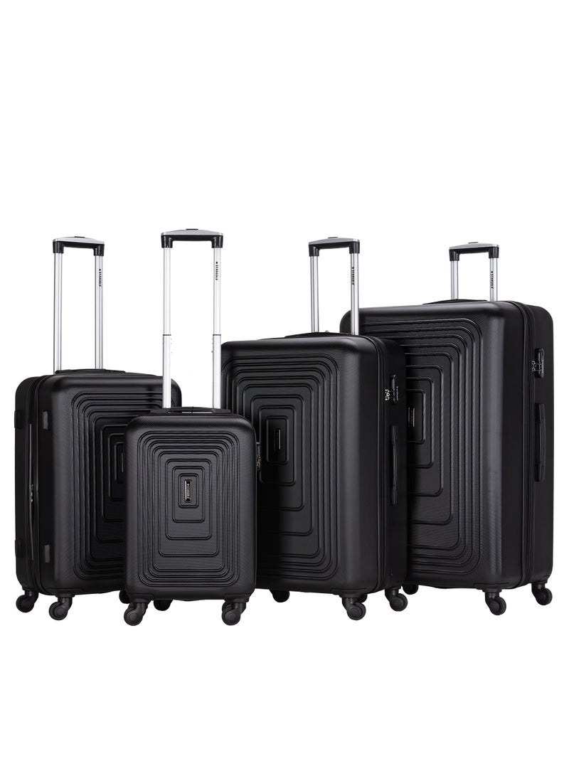 ستارجولد مجموعة أمتعة من 4 قطع، حقيبة سفر صلبة من مادة ABS مع سحاب قابل للتمدد، وعجلات دوارة 360 درجة، وقفل رقمي، وحقيبة سفر خفيفة الوزن بعجلات - Image 1