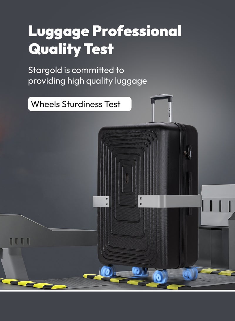 ستارجولد مجموعة أمتعة من 4 قطع، حقيبة سفر صلبة من مادة ABS مع سحاب قابل للتمدد، وعجلات دوارة 360 درجة، وقفل رقمي، وحقيبة سفر خفيفة الوزن بعجلات - Image 5