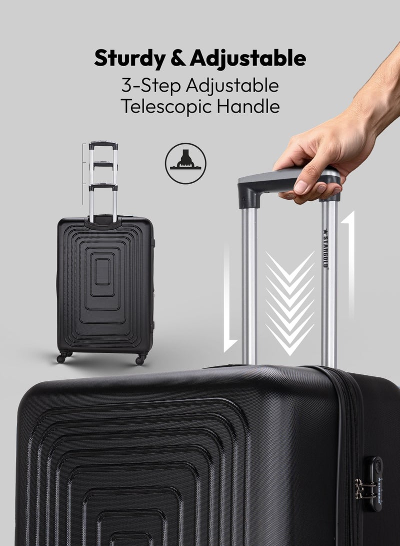 ستارجولد مجموعة أمتعة من 4 قطع، حقيبة سفر صلبة من مادة ABS مع سحاب قابل للتمدد، وعجلات دوارة 360 درجة، وقفل رقمي، وحقيبة سفر خفيفة الوزن بعجلات - Image 4