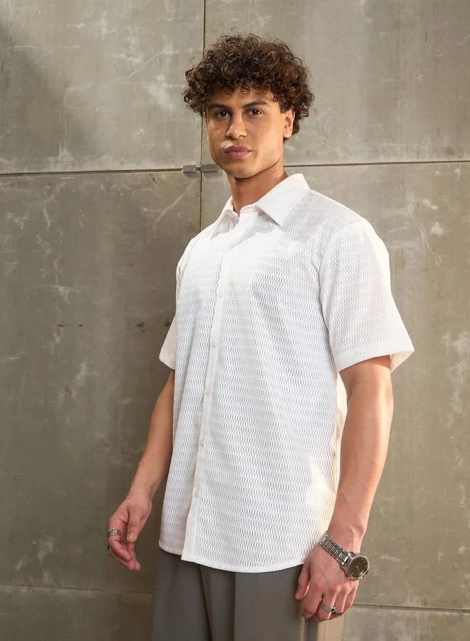 SASSAFRAS Sassafras White Relax Fit Short Sleeve Shirt