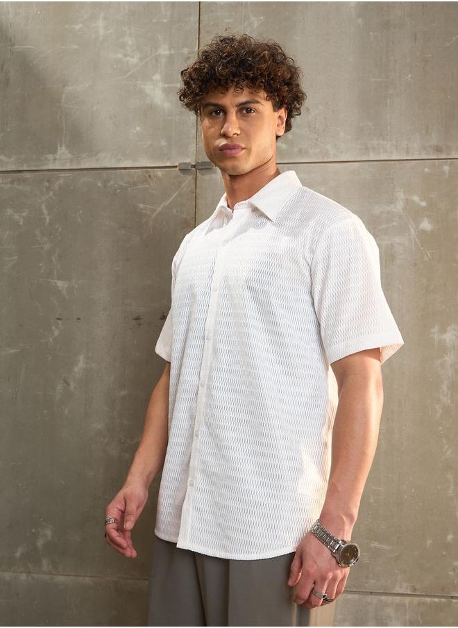 SASSAFRAS Sassafras White Relax Fit Short Sleeve Shirt  - Image 3