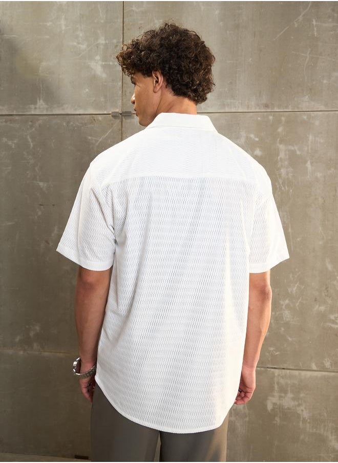 SASSAFRAS Sassafras White Relax Fit Short Sleeve Shirt  - Image 5