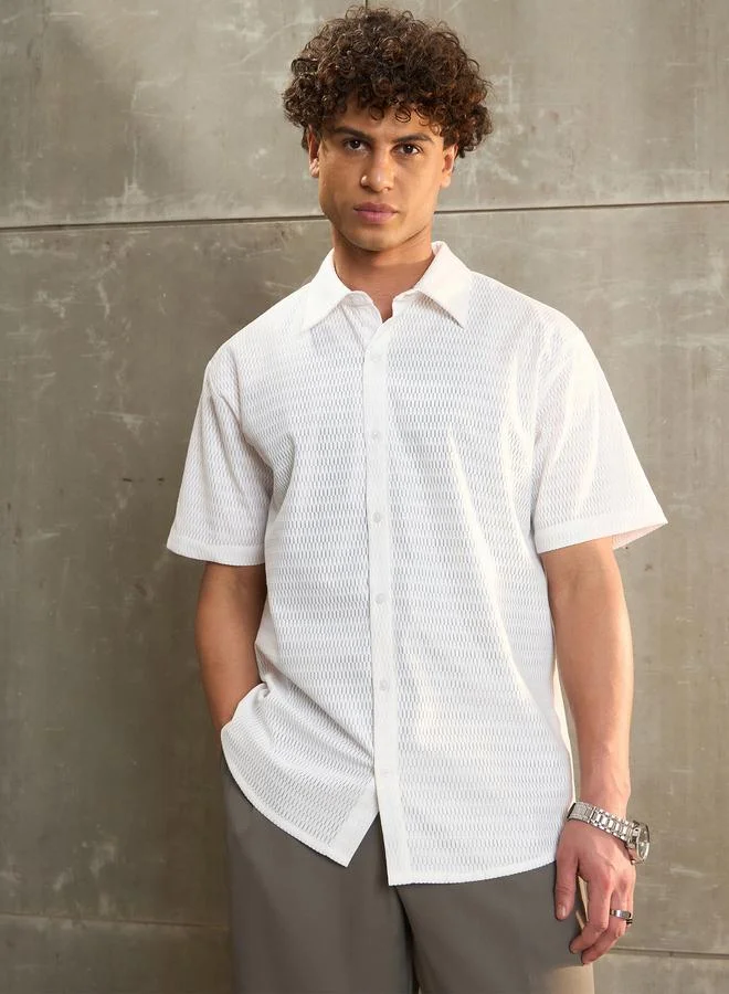 SASSAFRAS Sassafras White Relax Fit Short Sleeve Shirt