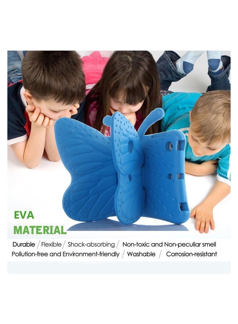 ELTRAZONE iPad Mini Case for Kids, Cute Butterfly Wing Double as Stand Light Weight Kid-proof Durable EVA Foam Protective Tablet Bumper Cover for Apple iPad mini 1/2/3/4 - Blue - Image 3