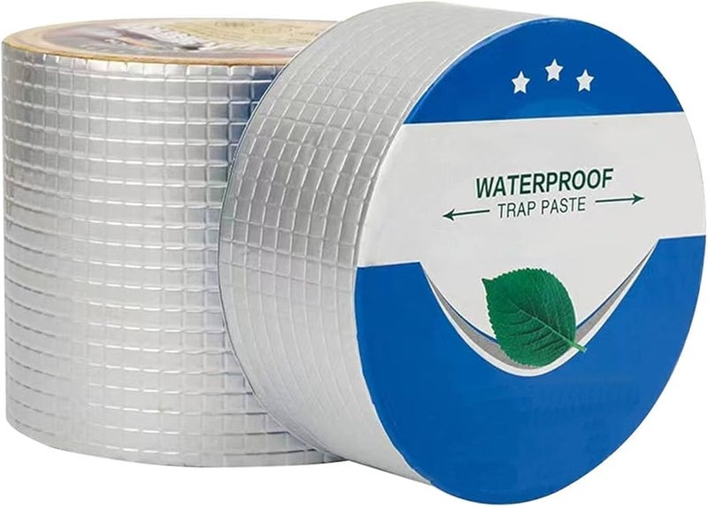 شريط لاصق من رقائق الألومنيوم بعرض 3.94 بوصة وطول 32.8 قدمًا مقاوم للماء لإصلاح أسطح عربات التخييم - Image 3