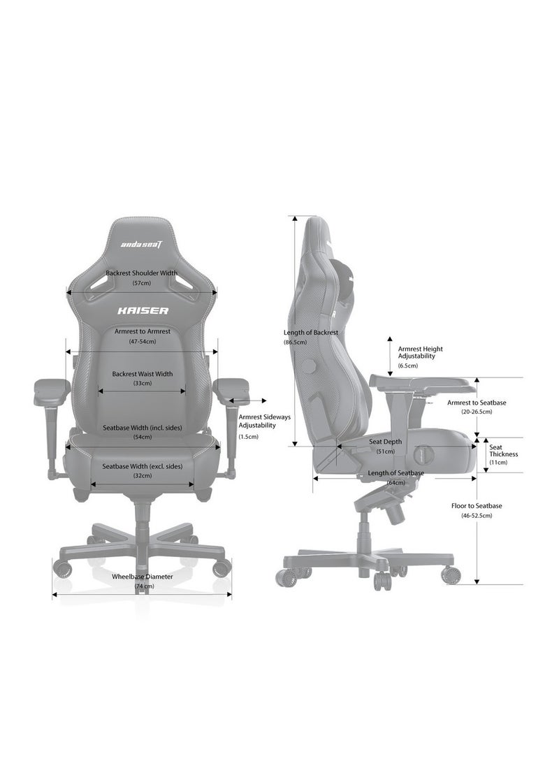 Anda Seat - AndaSeat Kaiser 4 Series, XL, Linen Fabric, Carbon Black | AD12YDDC-XLL-20-B-CF - Image 1