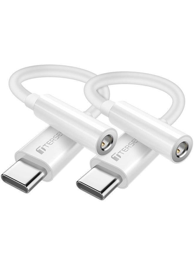 2 Pack TypeC USB C to 3.5mm Headphone Adapter Cable Jack, Audio Car AUX for iPhone 15 Pro/Max/Plus, for Samsung Fold/Flip S21 S22 FE S23 Plus Ultra Google Pixel 8 7, for iPad