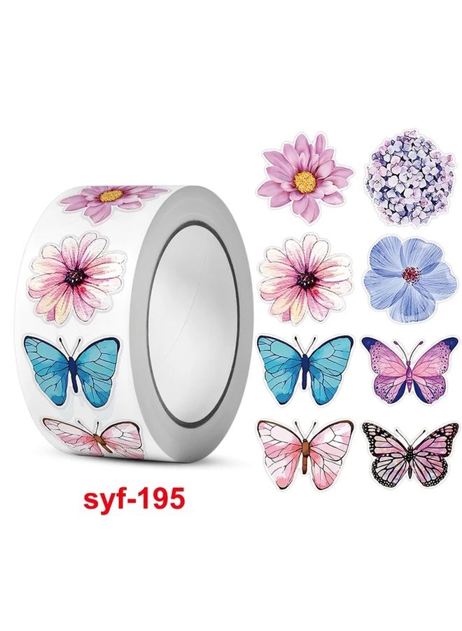 2000 Stickers 4 Rolls Floral Butterfly Self Adhesive Labels For Gift Box Decoration - Image 5