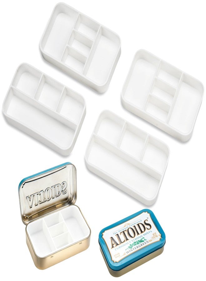 LUVCOSY 4-Pack Tin Organizer Inserts Compatible with 1.76oz Altoids Mint Tins, Food-Safe Compartment Dividers for Pills, Jewelry, Fishing Gear and Art Supplies, On-the-Go Organization - Image 1