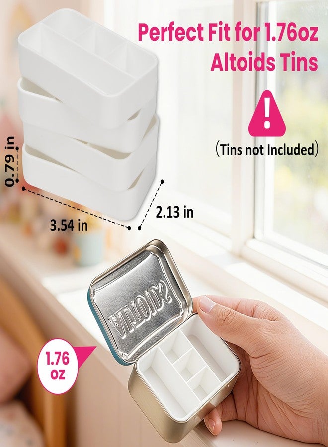 LUVCOSY 4-Pack Tin Organizer Inserts Compatible with 1.76oz Altoids Mint Tins, Food-Safe Compartment Dividers for Pills, Jewelry, Fishing Gear and Art Supplies, On-the-Go Organization - Image 2