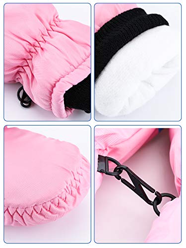 SATINIOR 3 Pairs Winter Snow Mittens for Kids Waterproof Ski Mittens Windproof Unisex Gloves for Children Outdoor Activities(4-8 Years,Rose Red, Pink, Blue) - Image 4