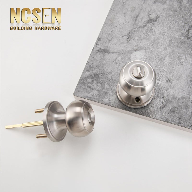 NCSEN Brushed Nickel Door Knobs Interior,Bath & Bed Privacy Door Knob, Keyless Door Lock Round Doorknobs - Image 2
