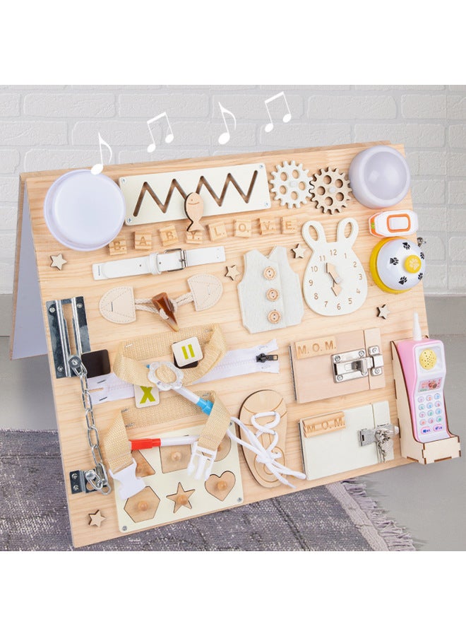 Early Education Educational Unlock Toy Montessori Baby Teaching Aids Table Game Montessori Busy Board-Color:Carbon Ash Busy Plate - Image 2