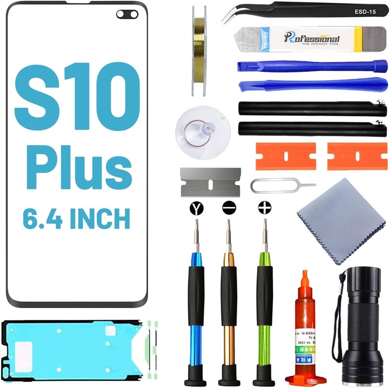 Tpyag Store استبدال الشاشة لجهاز سامسونج جالاكسي S10 بلس، شاشة بديلة لسلسلة جالاكسي S10 بلس بحجم 6.4 بوصة، مجموعة إصلاح الشاشة مع لاصق مقاوم للماء (بدون OLED و شاشة اللمس) - Image 1