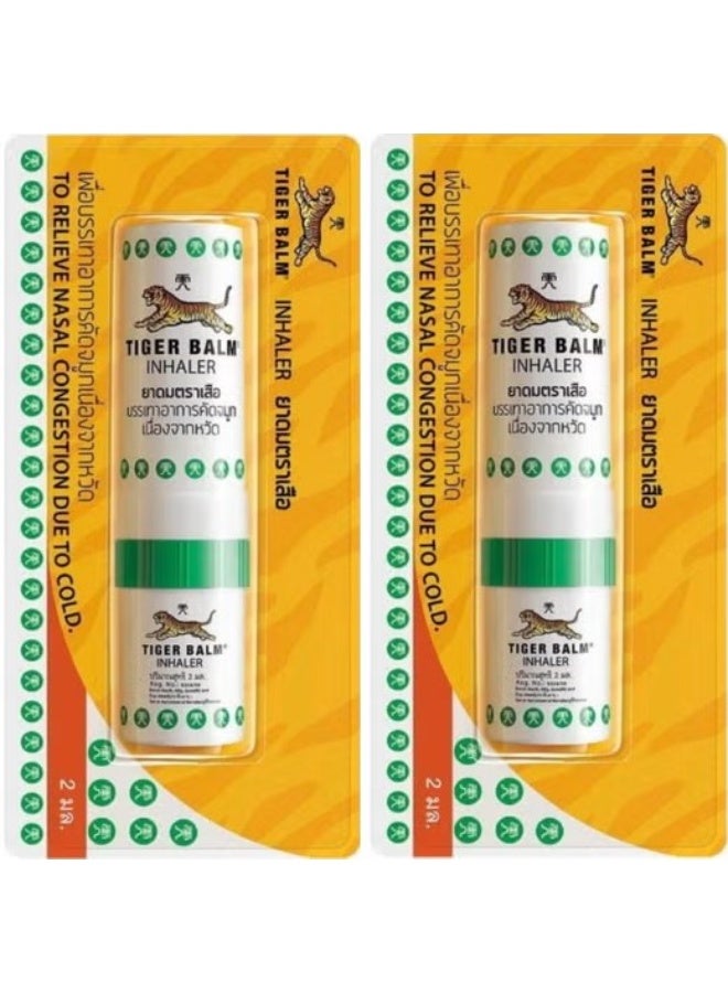 مستنشق "تايجر بالم" (Tiger Balm) للأنف (2 مل) - عبوة من قطعتين: يساعد في تخفيف احتقان الأنف ويوفر شعوراً بالانتعاش والراحة من أعراض البرد. - Image 1