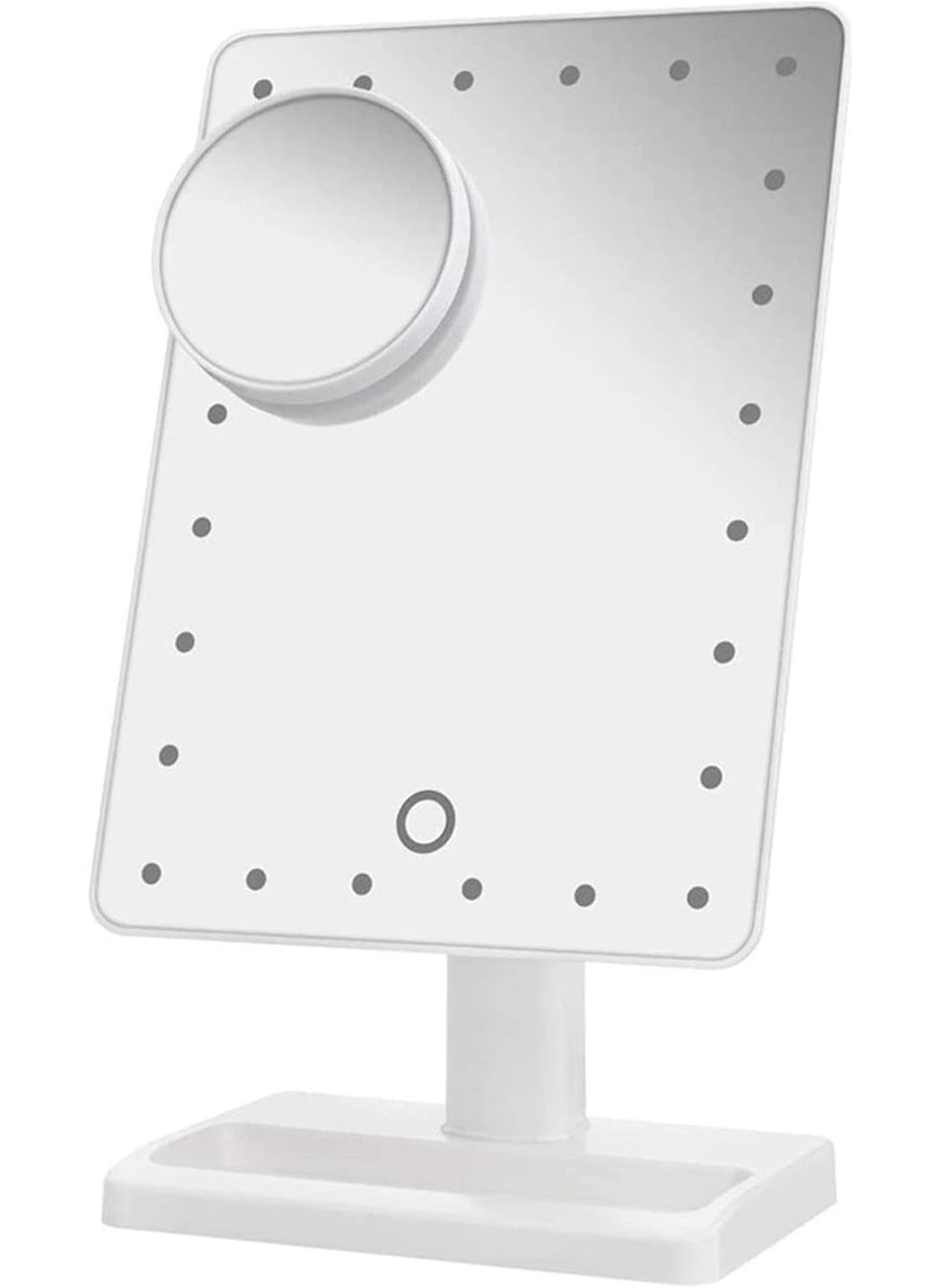 Waneway Waneway Large Lighted Makeup Vanity Dressing Table Mirror with 24 LED Light, Illuminated Tabletops Cosmetic Mirror, with 10x Magnification Detail Mirror and Dimmer Switch, Battery Operated, White 