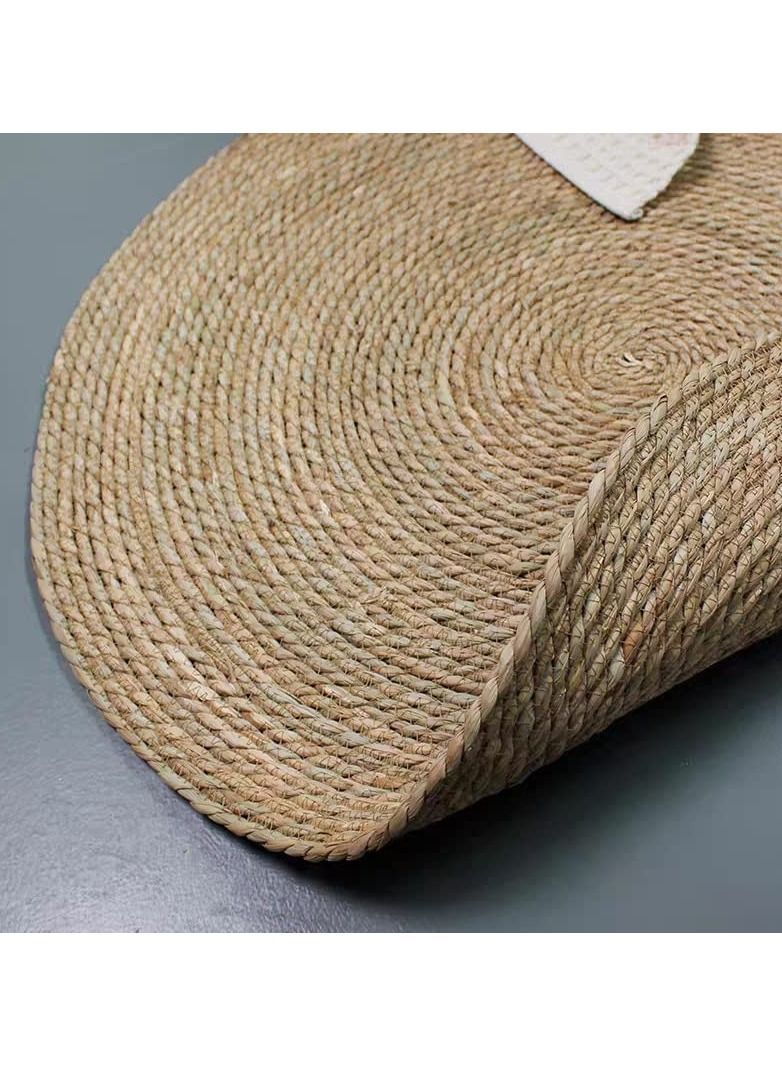 LINGWEI Natural Jute Round Handmade Reversible Carpet Area Rug Jute Rug Door Mat Hand Braided Area Rug Floor Carpet Handmade Jute Carpet Farmhouse Rugs - Image 3