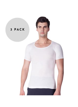VENUS Super Combed Cotton Rib Round Neck Half Sleeve Vest for Men White (Pack of 3) - pzsku/Z6BD941405BEAFD18ADEAZ/45/1746834934/87e8750c-8aba-4324-bafe-ba1efc993c67